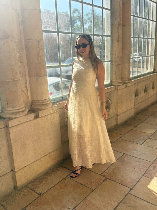 Ivory Jacquard Dress