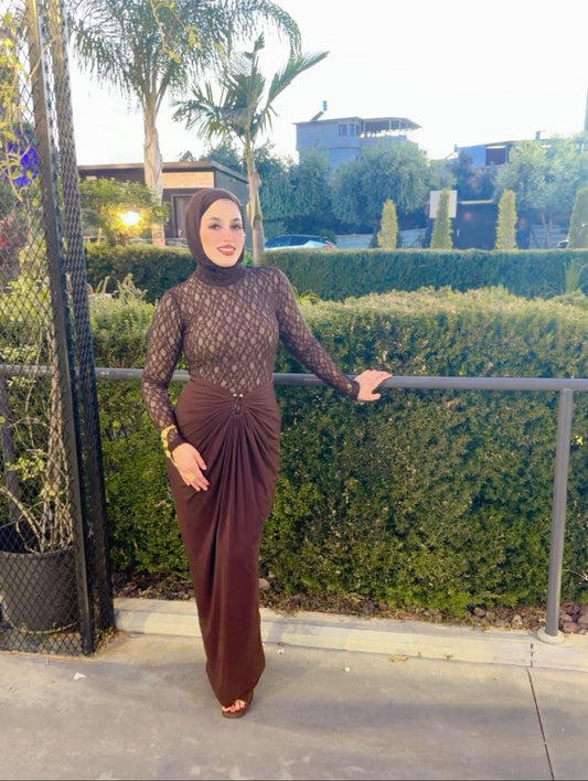 Espresso Lace Two-Piece Set