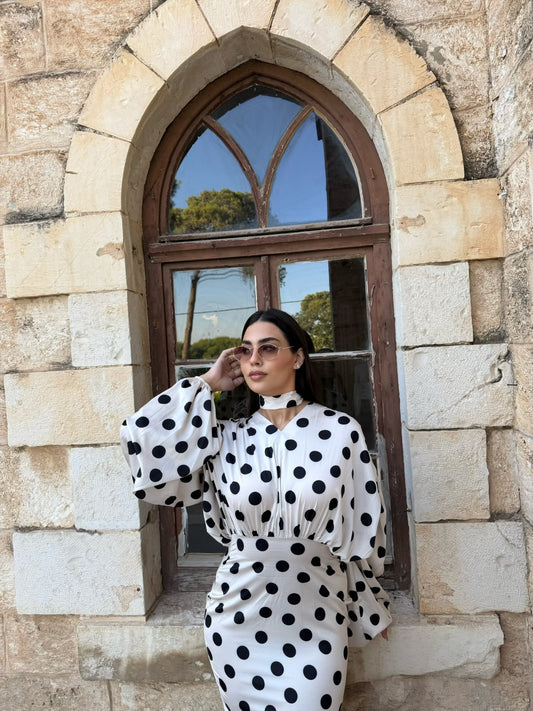 The Polka Ecru Maxi Dress