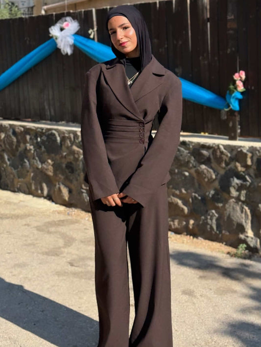 Brown 4-Button Side Suit