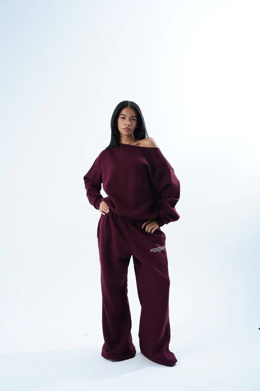 ARVERNA Off Shoulder Burgundy Full Set