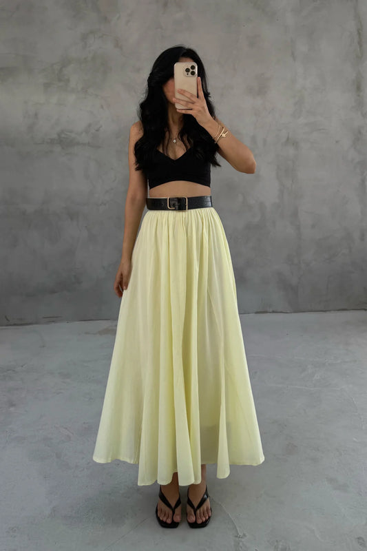 Lemon Breeze Maxi Skirt