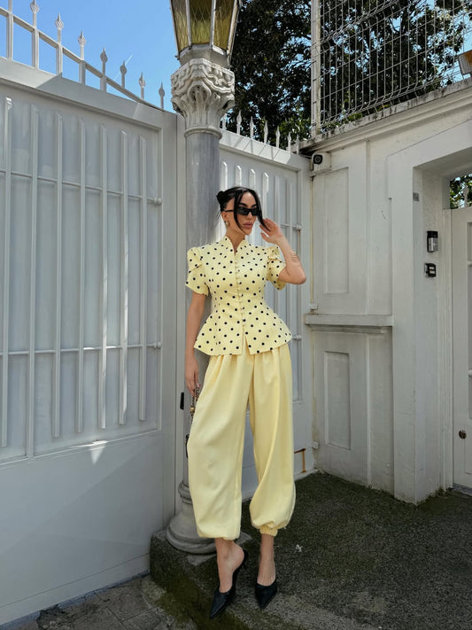 Butter Yellow Polka Set