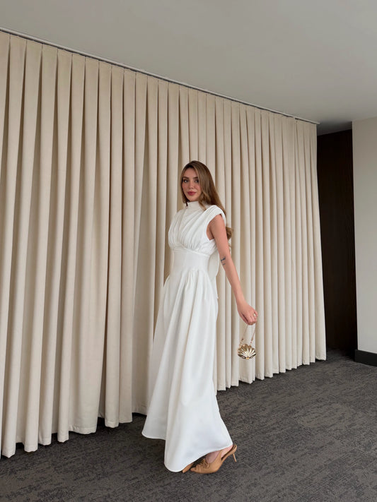 White Padded Dress