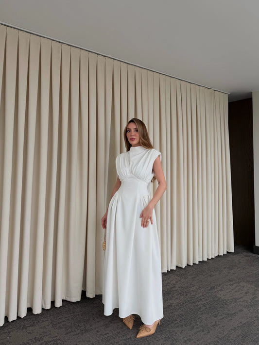 White Padded Dress