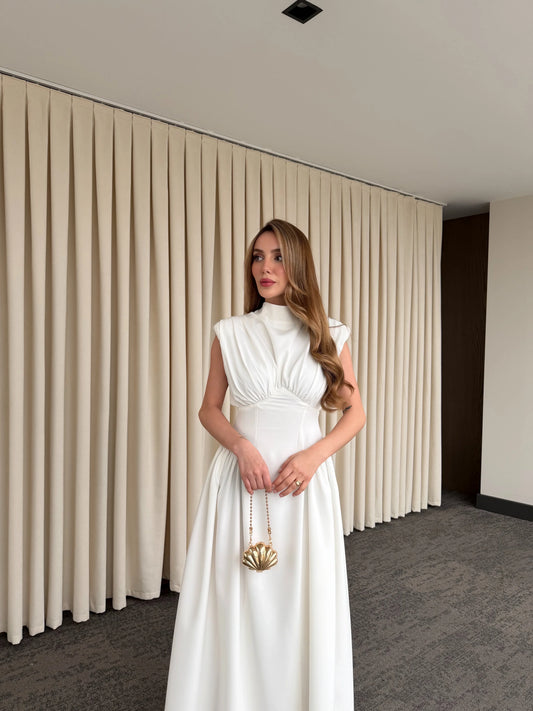White Padded Dress