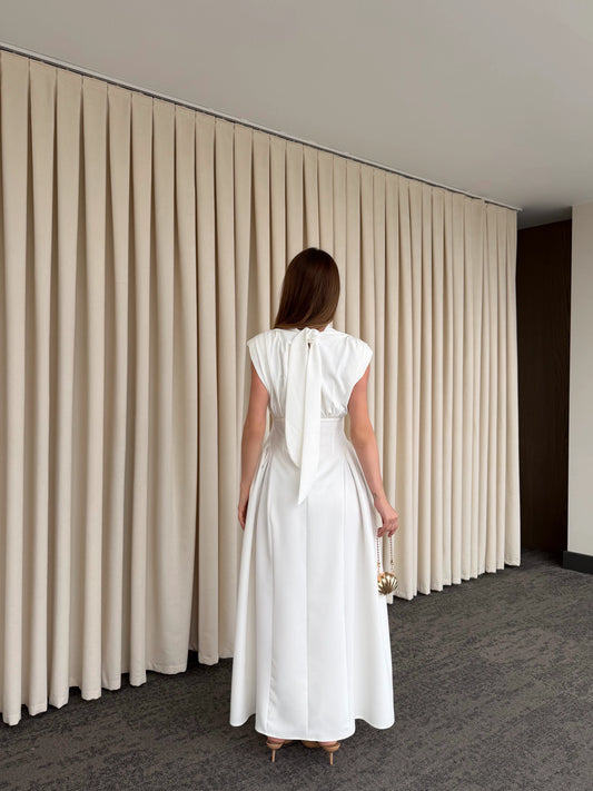 White Padded Dress
