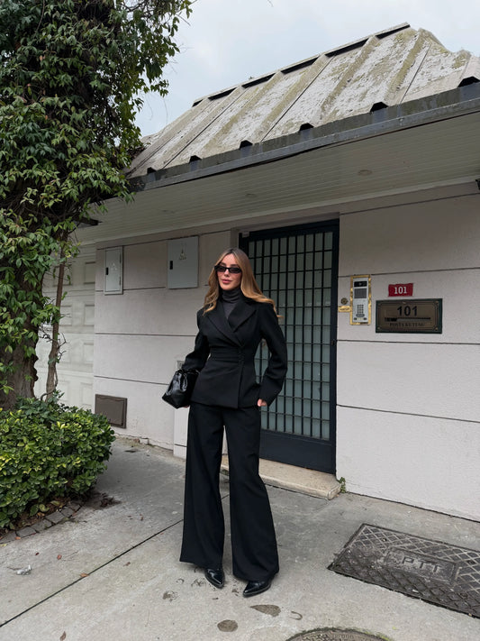 Black 4-Button Side Suit