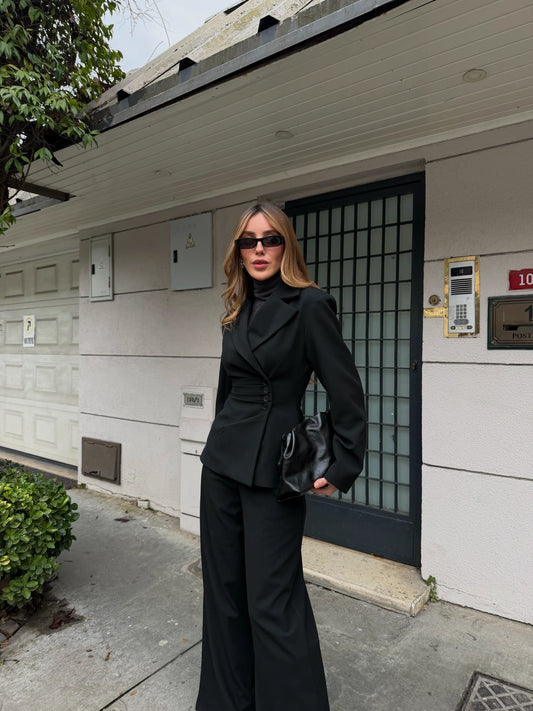 Black 4-Button Side Suit