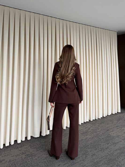 Classic Ivory Brown Two-Piece Suit