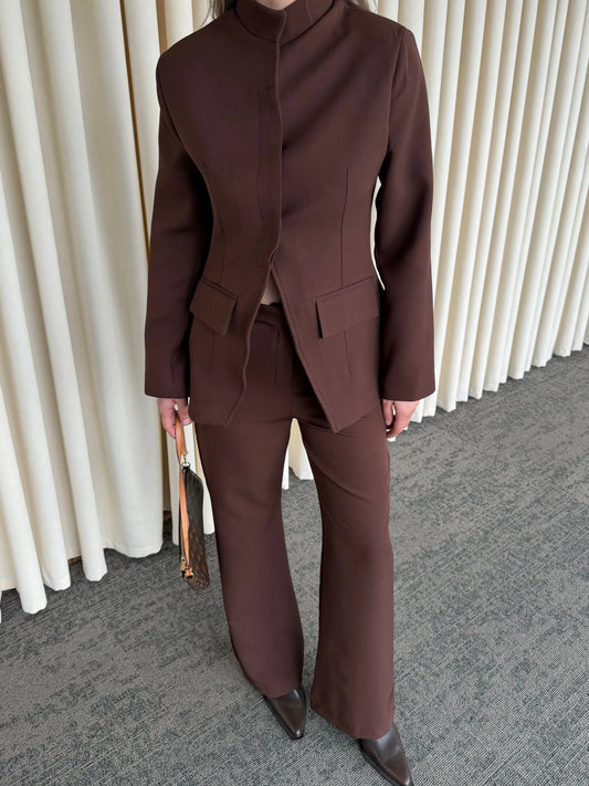 Classic Ivory Brown Two-Piece Suit