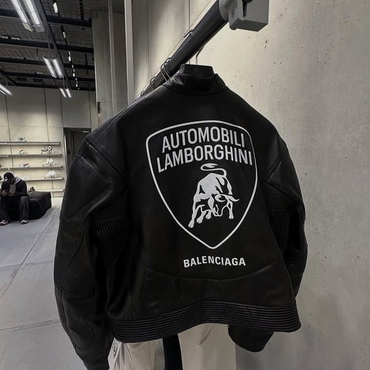 جاكيت بالنسياغا لامبورغيني الجلدي