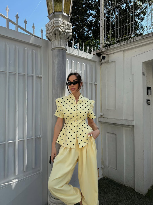 Butter Yellow Polka Set