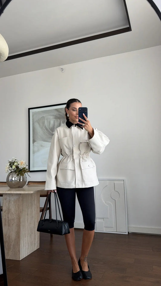 Alessa Stone Cinched Utility Jacket