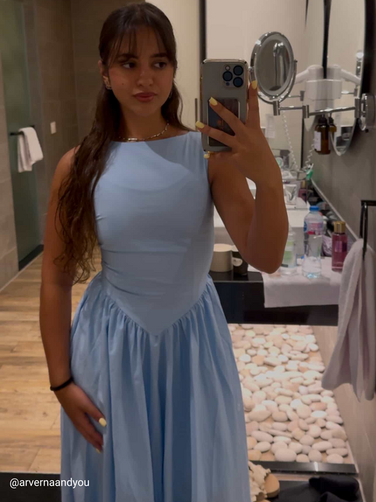 WAIST DETAILED DESIGN DRESS