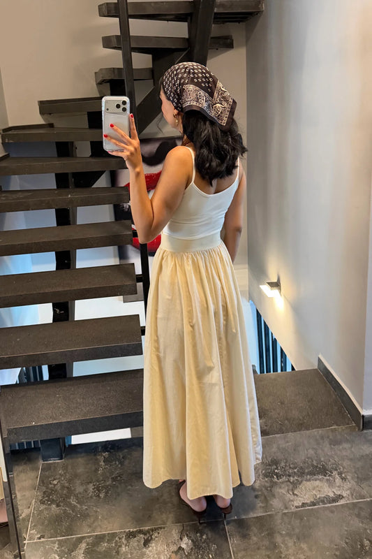 Beige Breeze Maxi Skirt
