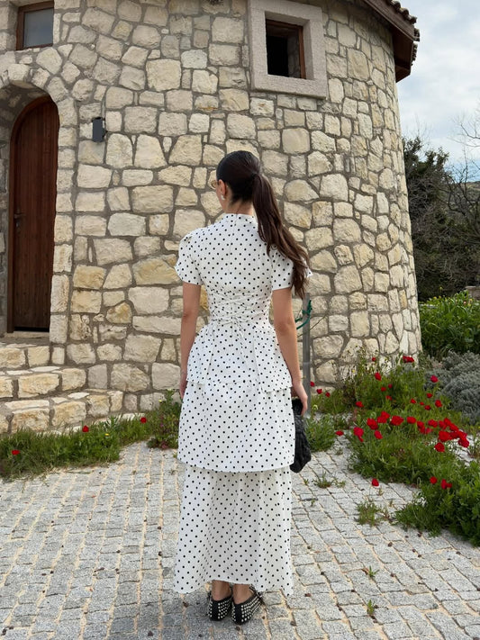 WHITE RUFFLED CORSET DETAIL DRESS