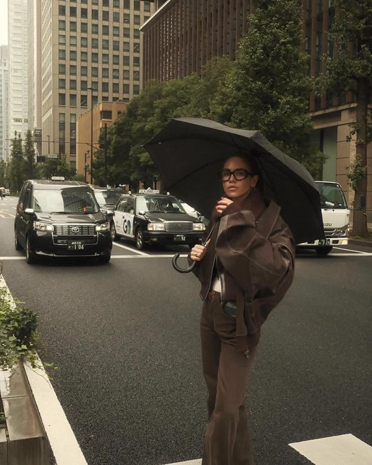 ARVERNA Oversized Contrast Brown Jacket