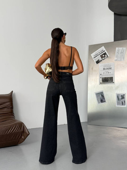 High-Waist Wide Leg Jeans