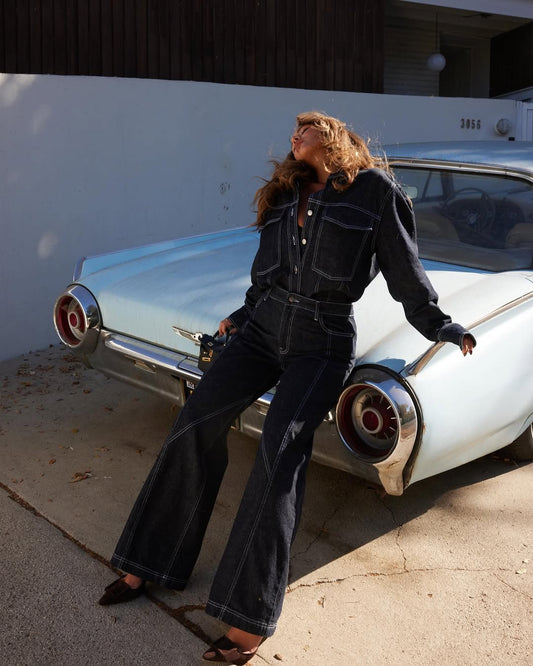 Pocket Detailed Navy Blue Denim Premium Set