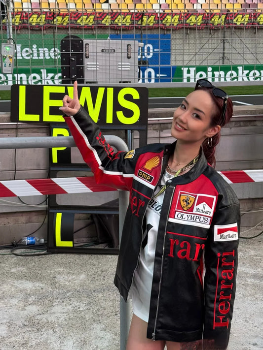 جاكيت جلدي لسباقات فورمولا فيراري F1