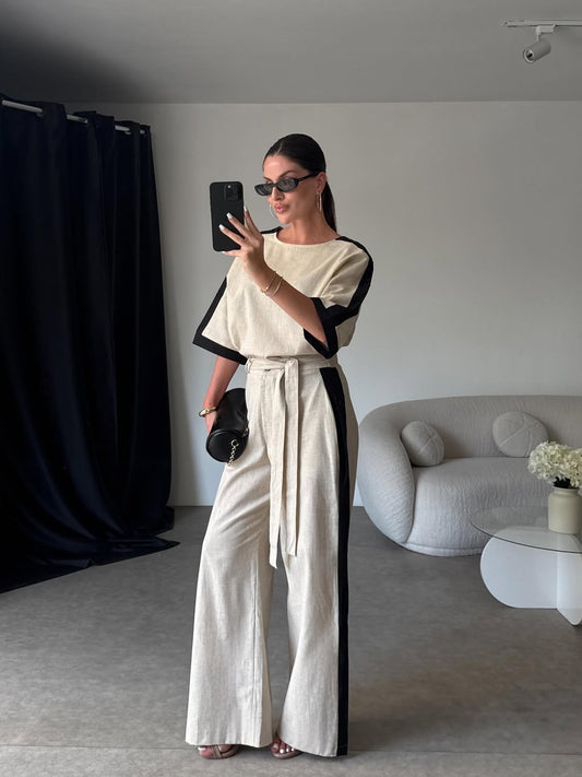 Premium Linen Striped Set