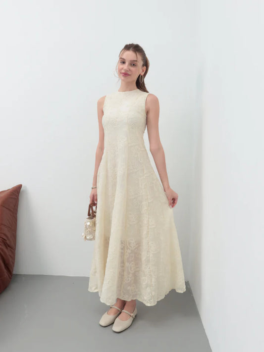 Ivory Jacquard Dress