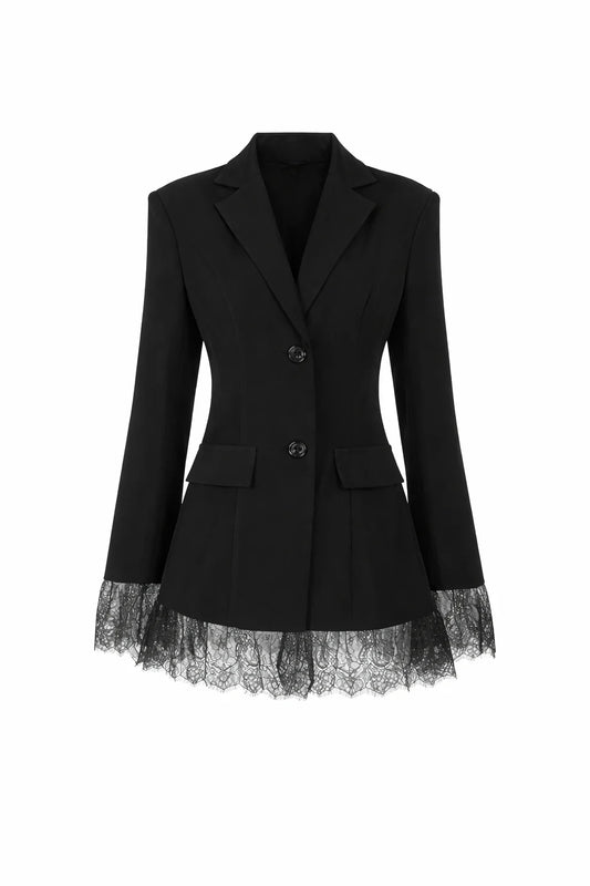Black with Lace Details Jacket