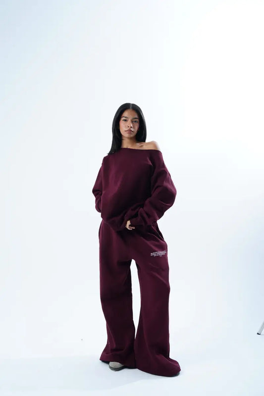 ARVERNA Off Shoulder Burgundy Full Set