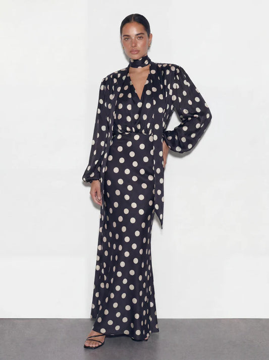 The Polka Black Maxi Dress