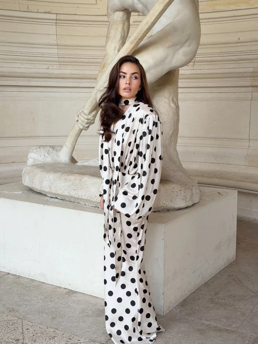 The Polka Ecru Maxi Dress