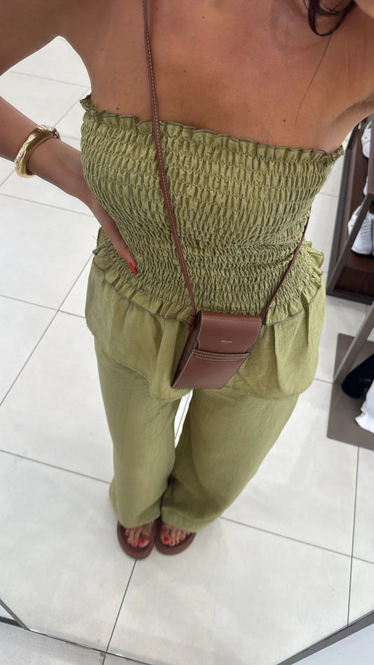 Strapless Blouse and Trouser Set