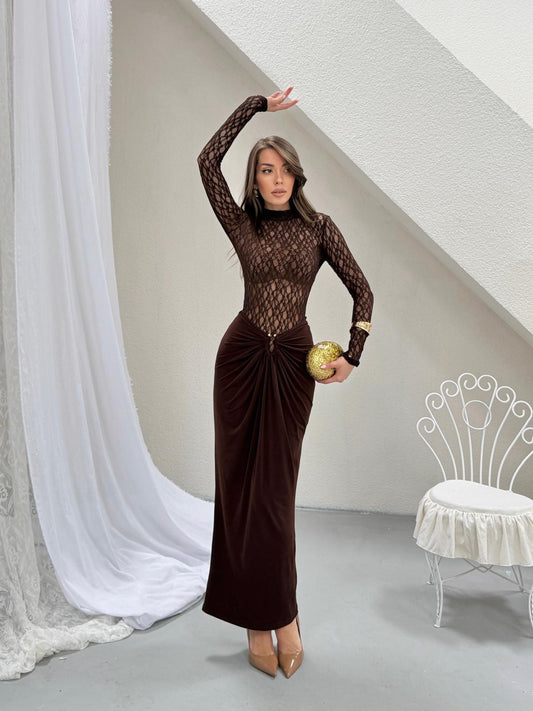 Espresso Lace Two-Piece Set