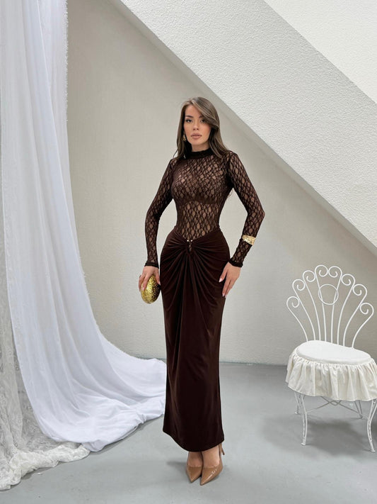 Espresso Lace Two-Piece Set
