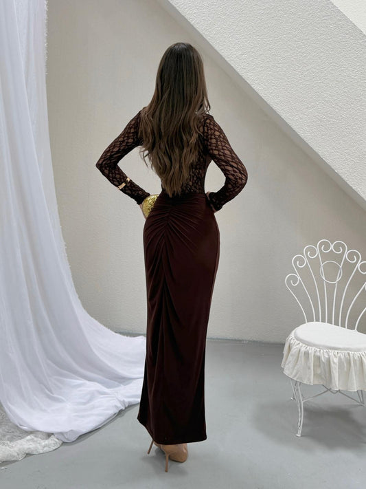 Espresso Lace Two-Piece Set