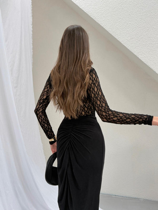 Espresso Lace Two-Piece Set