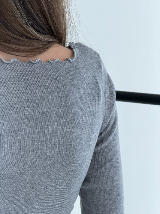 Arverna Bow Lace Trim Top