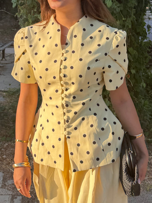 Butter Yellow Polka Set