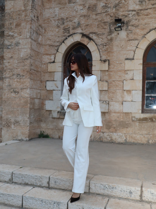 Classic Ivory White Two-Piece Suit