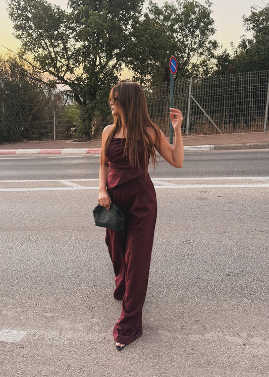 Strapless Draped Two-Piece Set