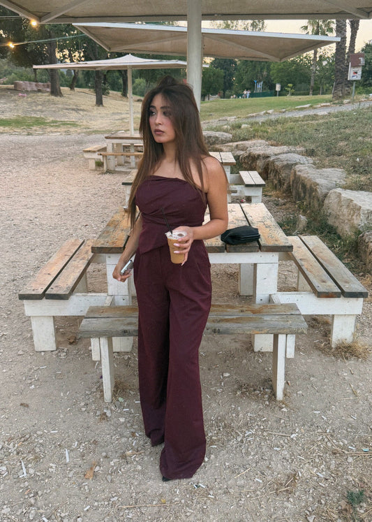 Strapless Draped Two-Piece Set