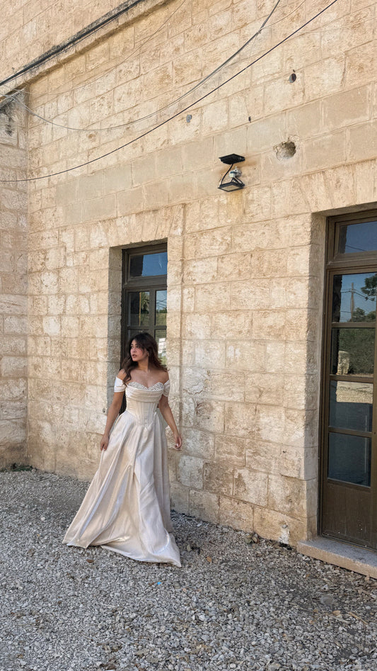 Soft Glam Cream Evening Dress