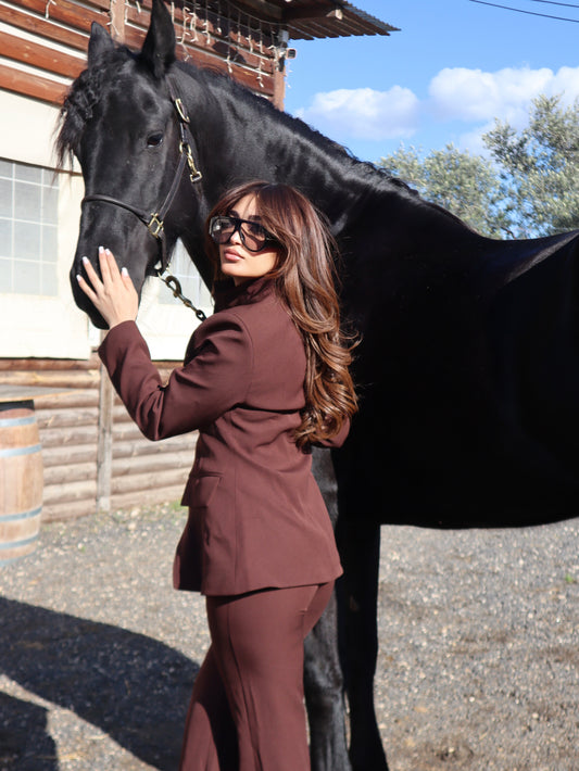 Classic Ivory Brown Two-Piece Suit