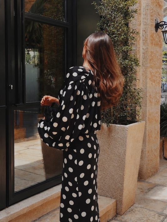 The Polka Black Maxi Dress