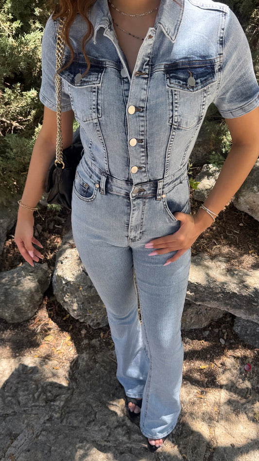 Blue Crush Denim Jumpsuit