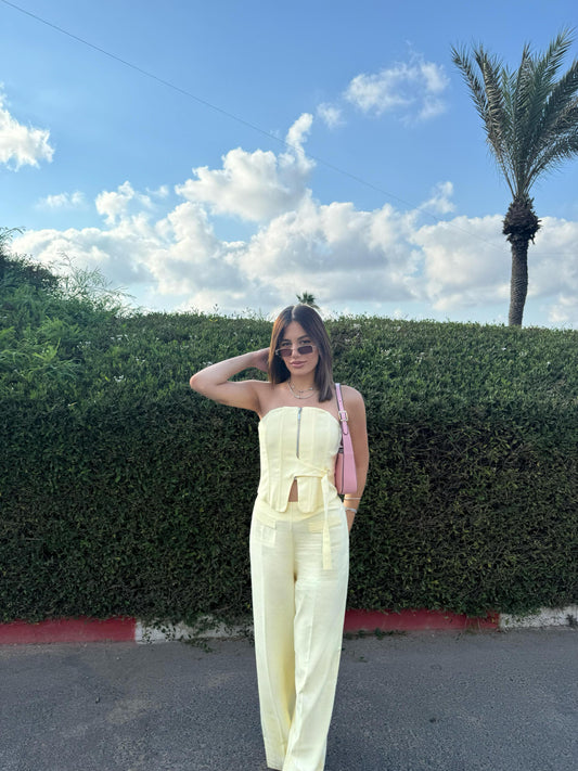 EKRU PALAZZO WITH COVER POCKET SUIT