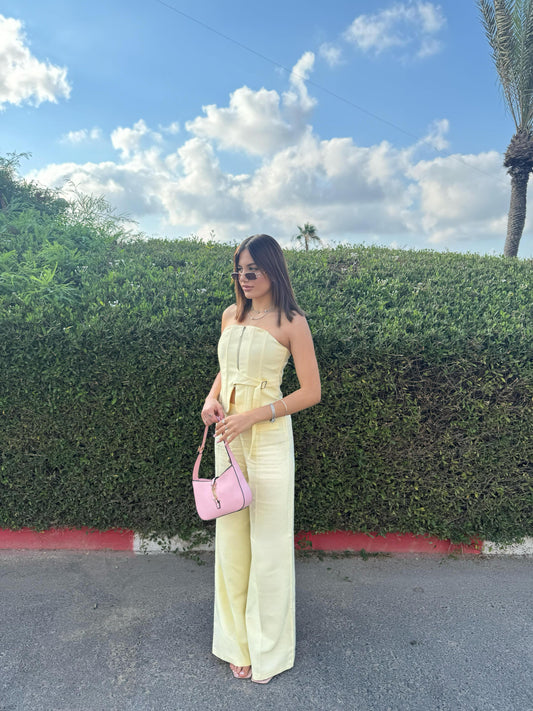 EKRU PALAZZO WITH COVER POCKET SUIT