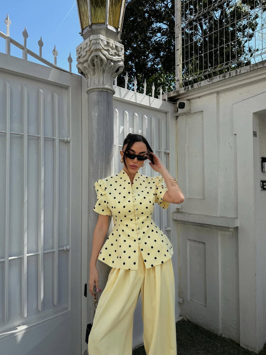 Butter Yellow Polka Set