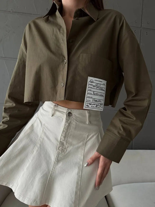 Zara Poplin Fabric Pocket Detail Shirt