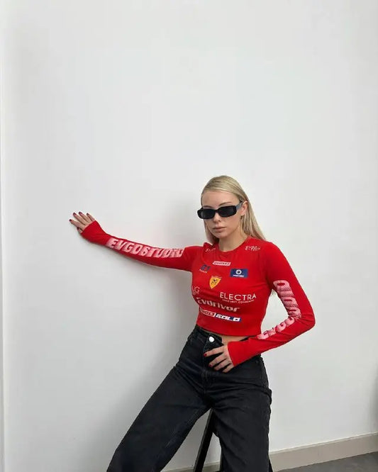 تيشيرت قصير بأكمام طويلة من فيراري